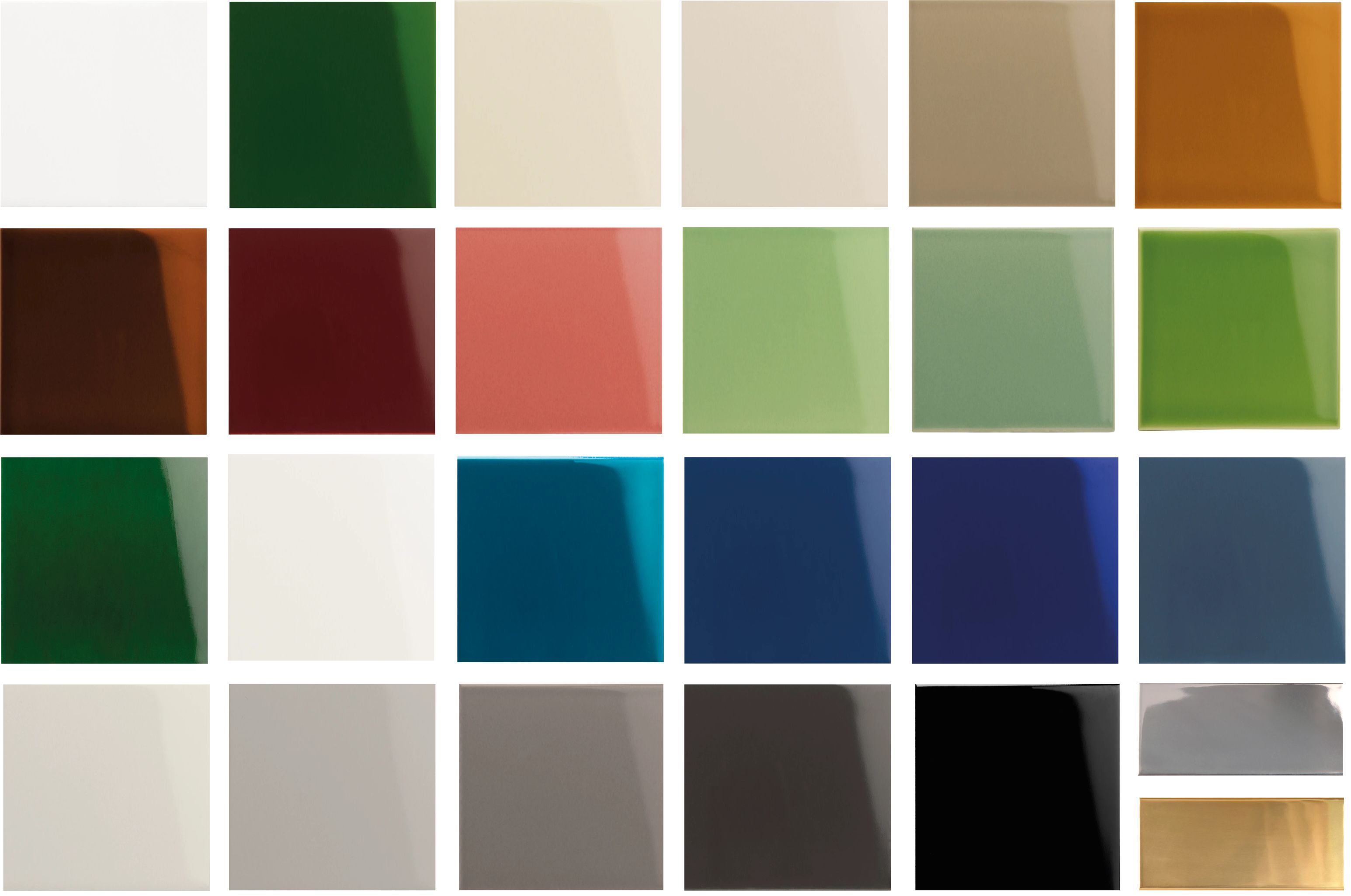 Plain, coloured fireplace tiles