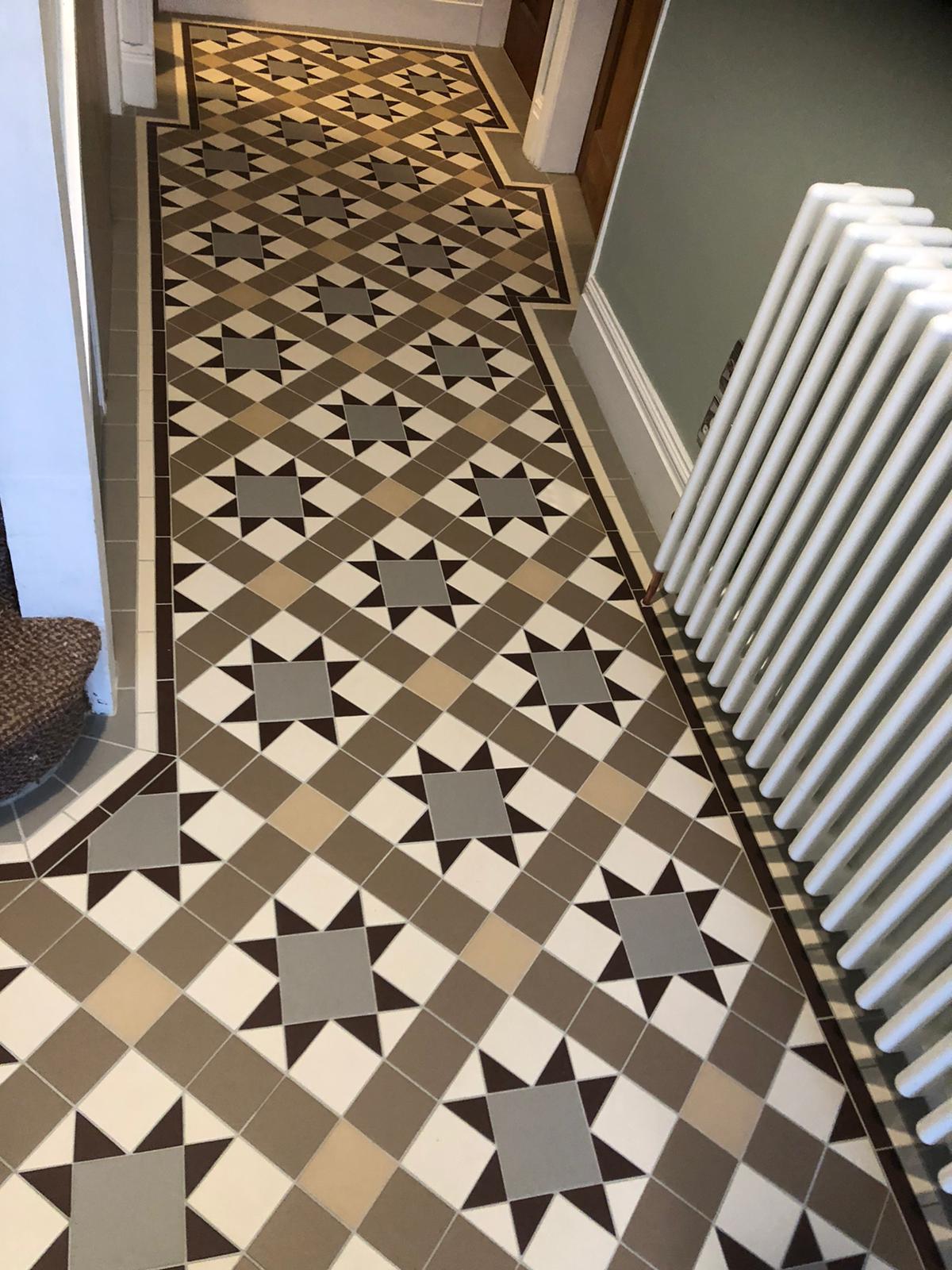 Natural and yellow minton tiled floor